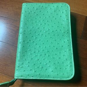 Reed & Barton travel jewelry case in grass green